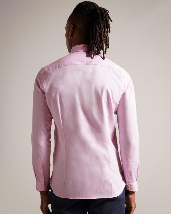 Chemises Ted Baker Long Sleeve Herringbone Rose Clair Homme | IFT-75913748